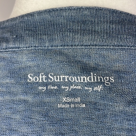 Soft Surroundings Blue Waterfall Open Front Drape Cardigan Sweater Womens XS - Picture 8 of 11